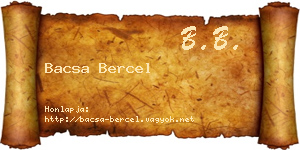 Bacsa Bercel névjegykártya
